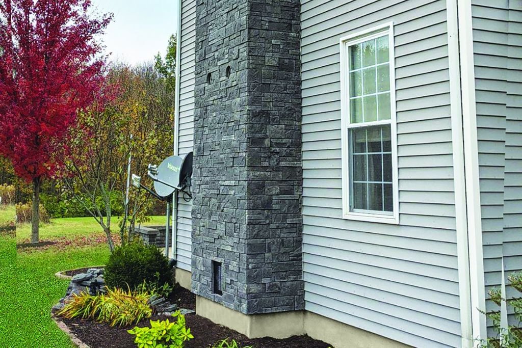 stone veneer for home exterior chimney